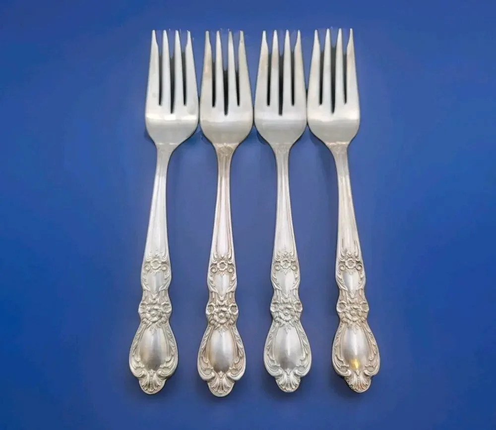 1847 IS Rogers Bros Silverware Set Of 4 HERITAGE Flatware Salad Forks